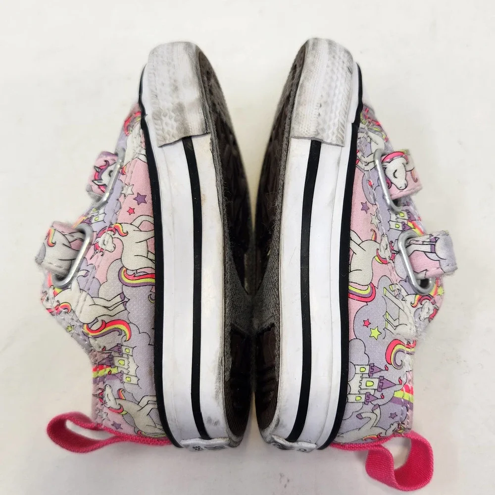 Converse All Star Toddler Neon Unicorn Sneakers Shoes 3 Infant Girls Pink Purple